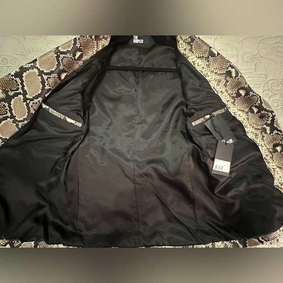 NEW The Kooples Leather Python Print Blazer Sz 1 (S) - Picture 10 of 15